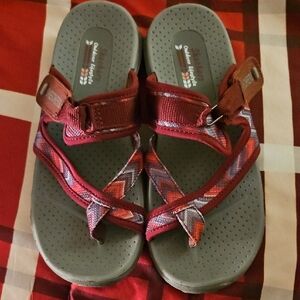 Skechers Womens Sandals in Red and Gray